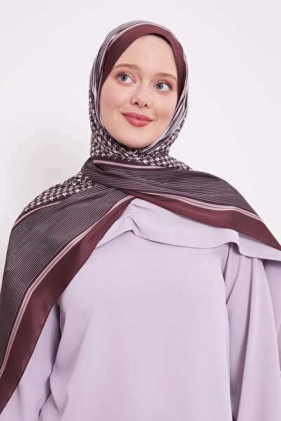 Levidor Kahve Kazayağı Desen Brand Şal