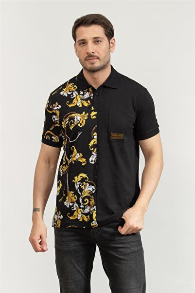VERSACE JEANS COUTURE Ανδρικό Πόλο 78GAG625 JS458 Μαύρο