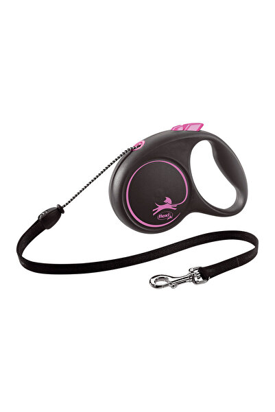 Flexi Lesă pentru câini BLACK DESIGN 5 m roz, mărimea S