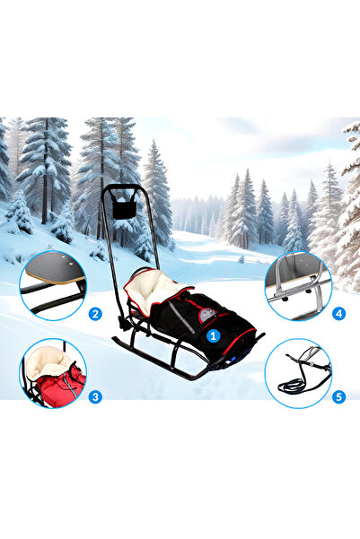 Other Sled with backrest and sleeping bag for children, pusher, solid, lightweight aluminum belts PL