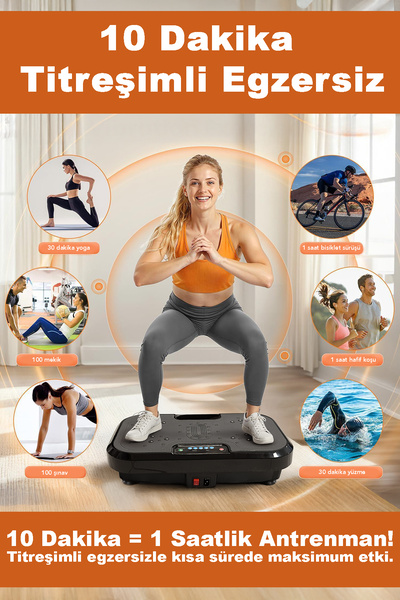 mimtec Titreşimli Egzersiz Aleti - 9 Modlu Tüm Vücut Kondisyon Aleti Fitness Egzersiz Spor Masaj Aleti