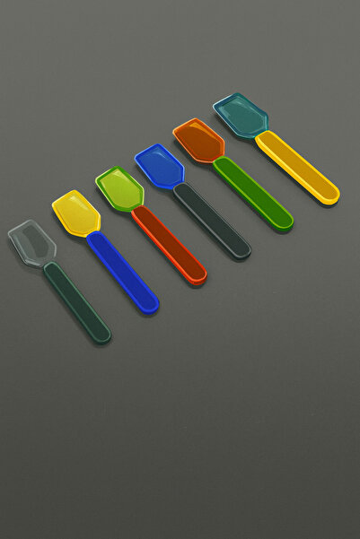 YzHome 6-Piece Mini Colorful Glass Spoon Serving Presentation Ice Cream Dessert Spoon 9cm