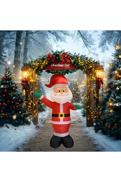 Zentrada Mos Craciun gonflabil 2.2 m cu lumina LED – decor de exterior Craciu...