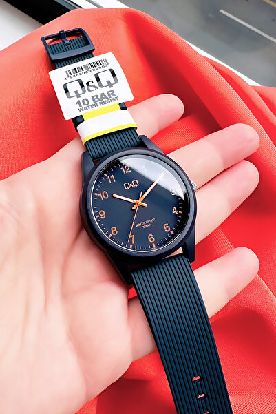 Q&Q 10 Atm Water Resistant Quartz Women's Wristwatch Navy Blue Silicone Band - Gift Bracelet Qqb2001C5