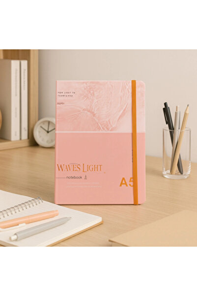 Evistro دفتر ملاحظات يومي مسطر من أجاندا، دفتر ملاحظات بتصميم أمواج خفيف