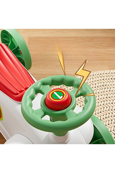 dalip Ride-On Car with Anti-Tip System, Horn on Wheel, 1-6 Years, 60 x 28 x 34 cm, White-Green