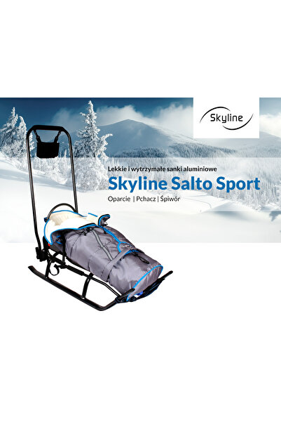 Other Children's sled with backrest, sleeping bag, pusher, solid, lightweight aluminum belts PL