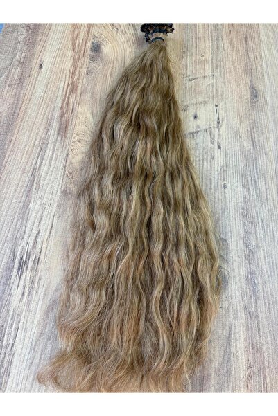 TREND Mikro Kaynak Saç Açık Kumral saç gerçek saç 75 cm dalgalı 0.8 grm 50 adet