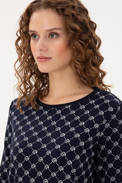 U.S. Polo Assn. Дамска тъмносиня блуза с обло деколте