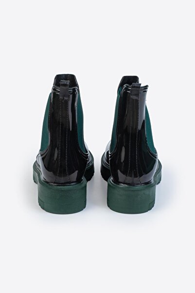 LETOON Kadın Parlak Chelsea Yağmur Botu –Kalın Taban Bot