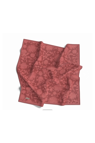 Karaca Çiçek desenli pamuk eşarp pembe