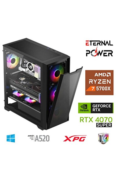 ETERNAL POWER RYZEN 7 5700X 32G DDR4 1TB M.2 RTX4070 Super A520 M750W