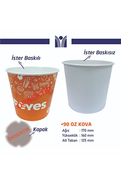 ÇAĞDAŞ YAŞATAN 90 oz karton kova 1 koli 300 adet