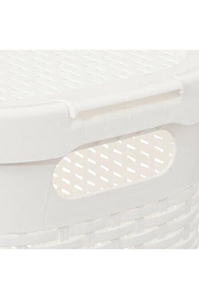 Other Coș de rufe îngust, 40 l, ratan sintetic, alb