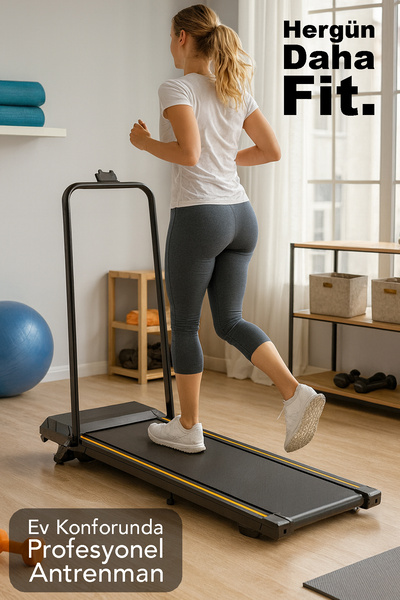 mimtec Portatif Koşu Bandı - Katlanabilir Uzaktan Kumandalı Bluetooth Destekli Uygulamalı Yürüme Bandı