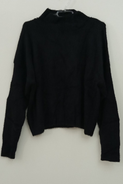 Nana & Mayka Moda Pulover de iarnă croială largă pentru femei, negru, moale, ...