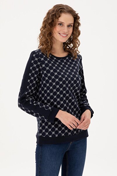 U.S. Polo Assn. Дамска тъмносиня блуза с обло деколте