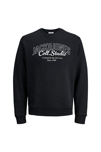 Jack & Jones Jack&Jones Makoto Crew Neck Мъжка черна блуза с обло деколте