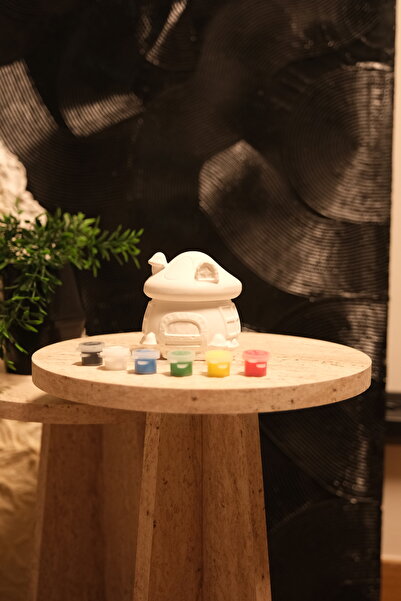 Psymera Hobi Atölyesi Mantar Ev Kapaklı Kutu Taş Boyama Seti - Okul & Çocuk E...