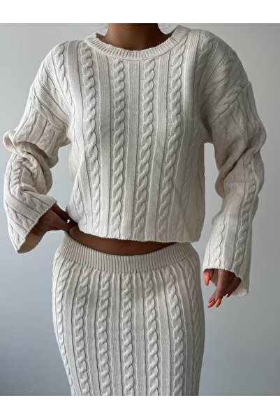 nutika Sweater Skirt Shawl 3-Piece Set