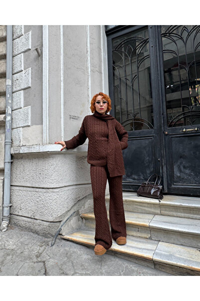 Bak'ap Σετ 3 τεμαχίων πουλόβερ-παντελόνι με κασκόλ Premium