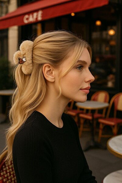 BALIENTE Camel Heart Accessory Detailed Plush Women's Buckle