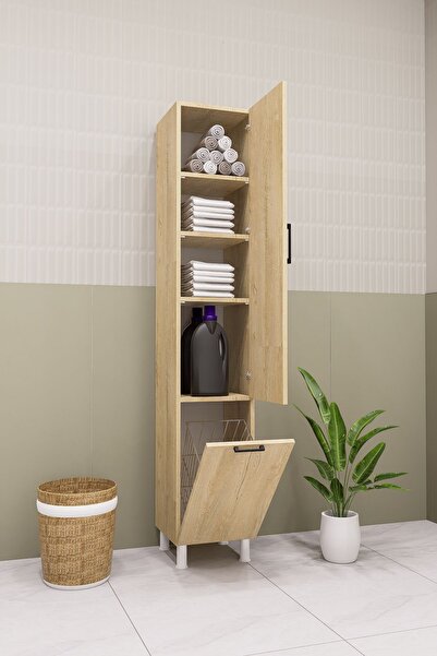 DEMİRBAL MOBİLYA MDF KİRLİ SEPETLİ ÇOK AMAÇLI BOY DOLAP