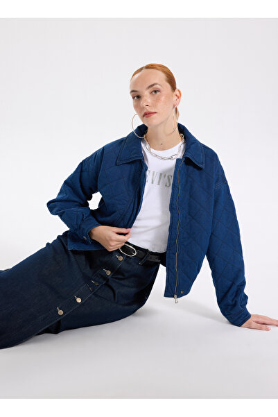 Lee Cooper Regular Fit Dark Blue Women's Jacket 261 Lcf 131004 Verti 3 Denim