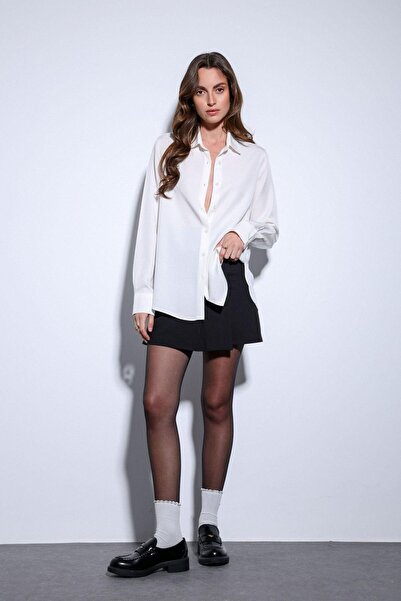 Antioch Black Pleated Chain Detailed Shorts Skirt