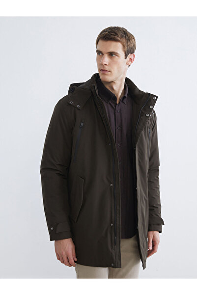 LC Waikiki Khaki Standard Fit Hooded Men's Parka