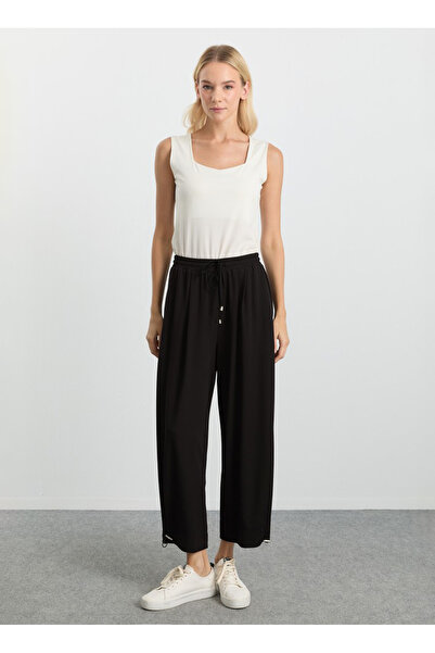 Selen Normal Bel Standart Siyah Kadın Pantolon 25KSL5506