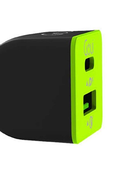 GOUİ Joy Duo PD Car Charger 2USB 36W — PD & Qualcomm Quick Charge (Black/Green)