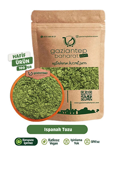 Gaziantep Baharat Ispanak Tozu 100 gr – Yerli Üretim, Katkısız ve Saf Kurutul...