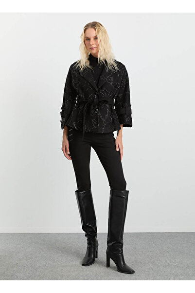 Selen Standart Siyah Kadın Ceket 25KSL1531