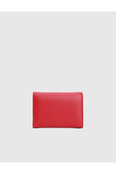İLVİ Aryan Genuine Floater Leather Red Women's Wallet