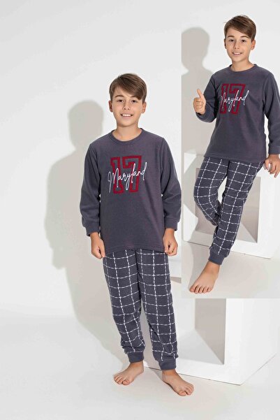 bigiyin 7-8 Years Old Boys' Pajama Set Fleece Children's Pajama Set Winter Pajama Set