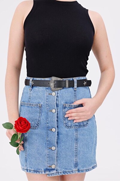 MODAM HİFA Ζώνη παντελονιού με ανάγλυφη πόρπη με φιγούρα αστεριού Ζώνη φορέματος Ζώνη πουκάμισου Ζώνη παλτό Γυναικεία ζώνη