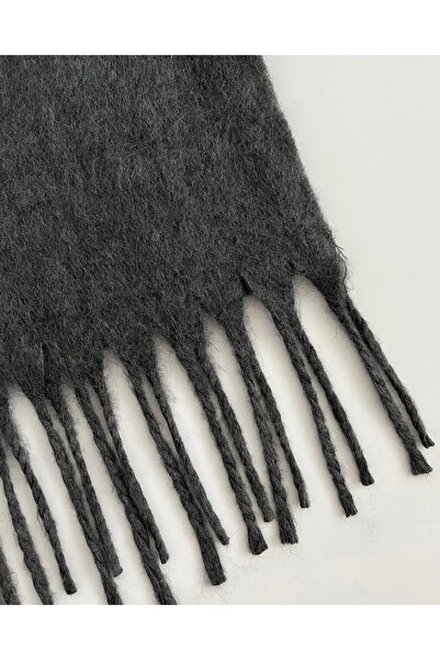 Vanelia Gri Yumuşak Dokulu Atkı