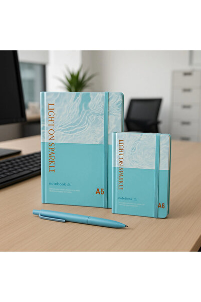 Evistro 2 Agenda Notebooks with Lined Pages - Light of Sparkle with Pen Gift