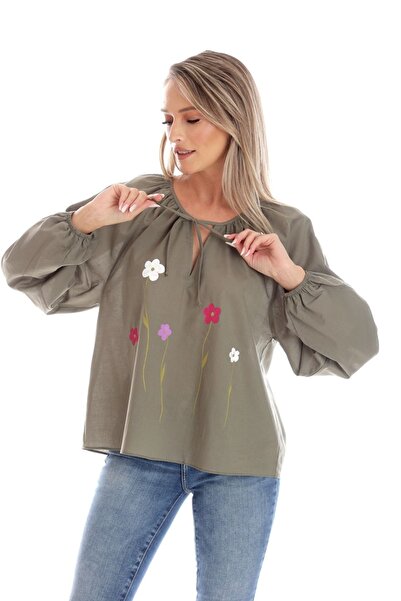 Eranthe Bluză de damă, Eranthe, stil Boho, IE, pictură manuală V357