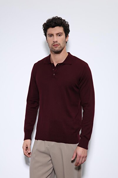 Antioch Burgundy Polo Neck Men's Sweater