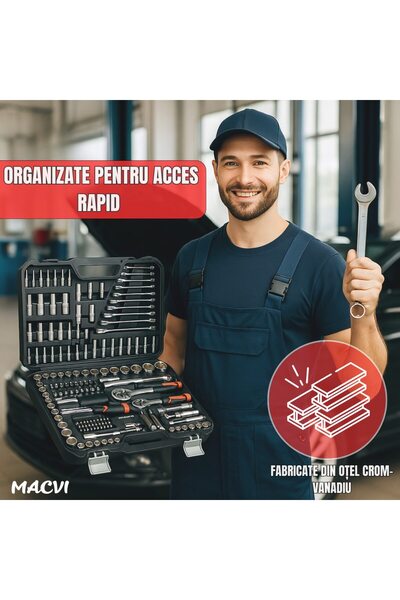 MACVI Professional Tool Set – 216 Pieces