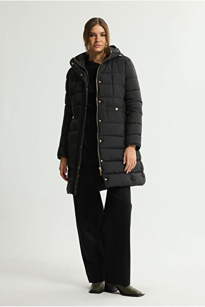 Love My Body Cepli Uzun Şişme Mont