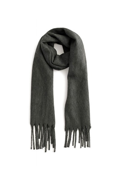 Vanelia Gri Yumuşak Dokulu Atkı