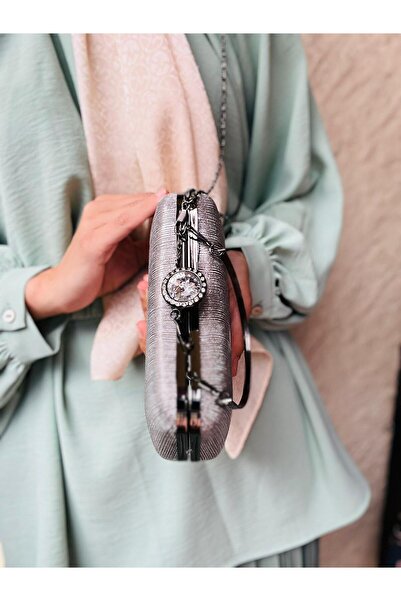 Çanta Trend Women's Scholarship Handbag and Crossbody Chain Long Strap Crystal Stone Evening Bag