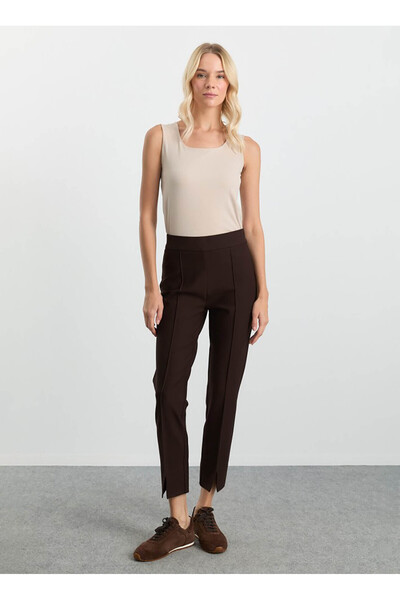 Selen Normal Bel Standart Kahve Kadın Pantolon 25KSL5505