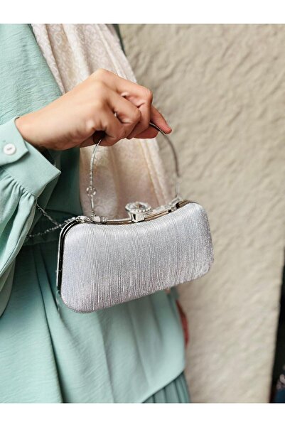 Çanta Trend Women's Scholarship Handbag and Crossbody Chain Long Strap Crystal Stone Evening Bag