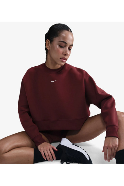 Nike Dri-Fit Oversized Crew-Neck Cropped Training Kadın Sweatshirt (yousports)
