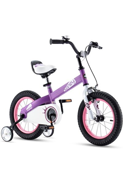 Royal Baby Rider HONEY Kids 14 inch MTB Bike, Purple, Training Wheels, Front C-brake & Rear Drum, Ag