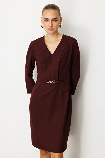 Ekol Buy Midi Dress with Metal Accessories